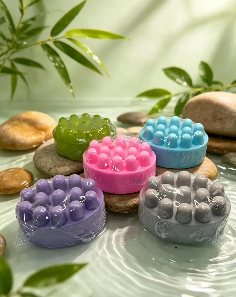 Luxury bath and body soaps in pastel colours from Haliwax Melts and Scents