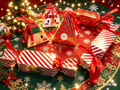 Christmas wax melt crackers and pyramids in festive red and white designs