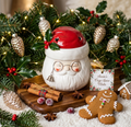 Santa wax melt and oil burner with red hat and festive decorations