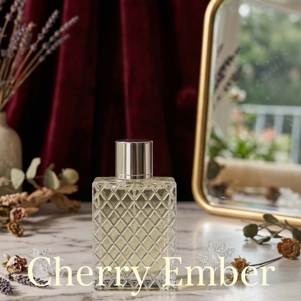 Cherry Ember perfume bottle by Haliwax